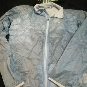 Nike zip up, rain shirt.